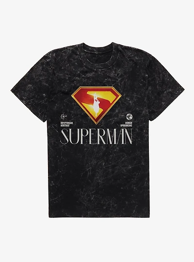 DC Comics Superman Human Upbringing Mineral Wash T-Shirt