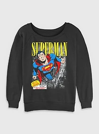 DC Comics Superman Vintage Girls Slouchy Sweatshirt BoxLunch Exclusive