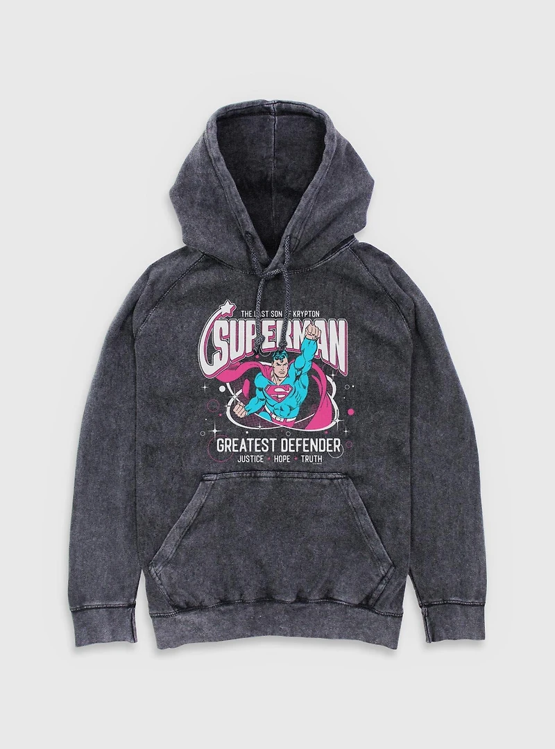 DC Comics Superman Greatest Defender Mineral Wash Hoodie BoxLunch Exclusive