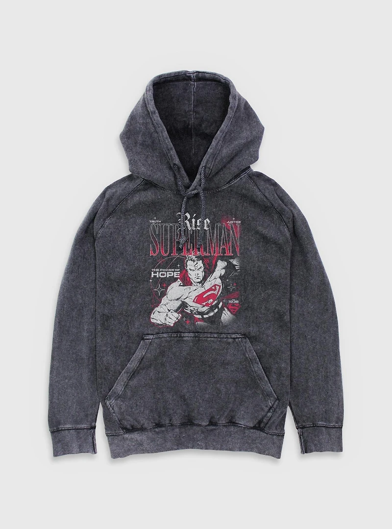DC Comics Superman Rise Truth Justice Hope Mineral Wash Hoodie BoxLunch Exclusive