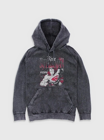 DC Comics Superman Rise Truth Justice Hope Mineral Wash Hoodie BoxLunch Exclusive