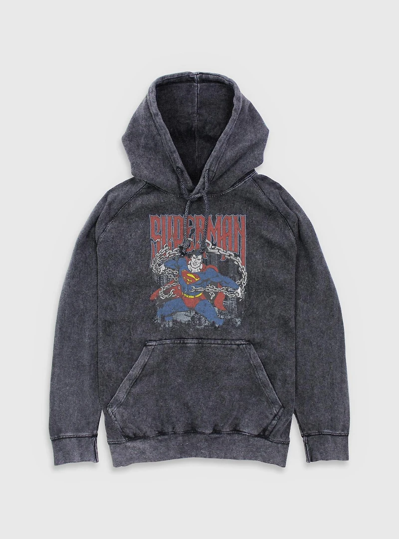 DC Comics Superman Unchained Mineral Wash Hoodie BoxLunch Exclusive