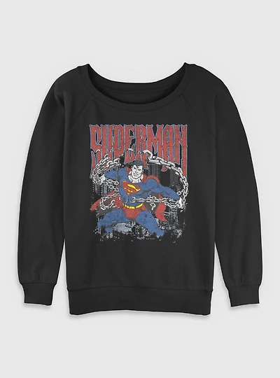 DC Comics Superman Unchained Girls Slouchy Sweatshirt BoxLunch Exclusive