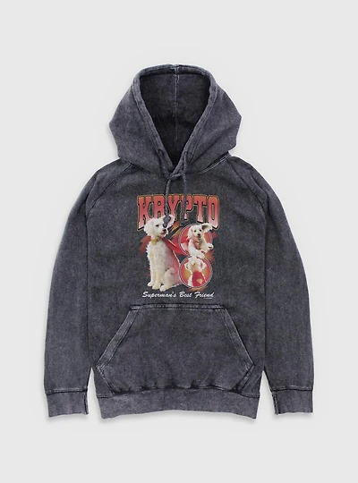 DC Comics Superman Krypto Superman's Best Friend Mineral Wash Hoodie BoxLunch Exclusive