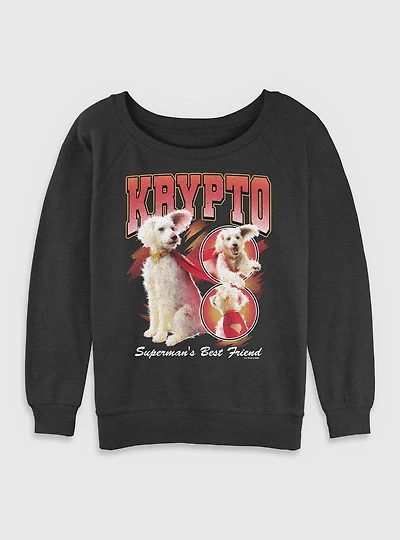 DC Comics Superman Krypto Superman's Best Friend Girls Slouchy Sweatshirt BoxLunch Exclusive
