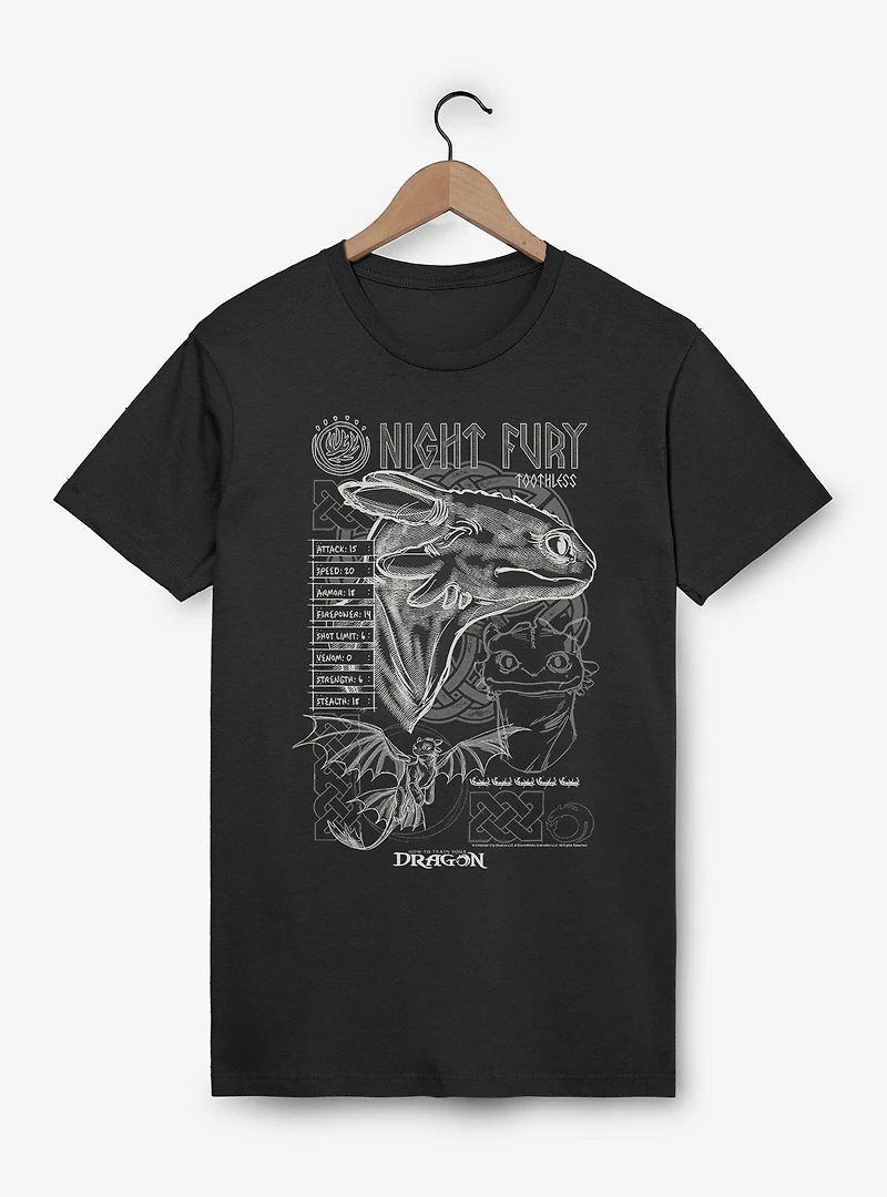 How To Train Your Dragon Night Fury Stats T-Shirt