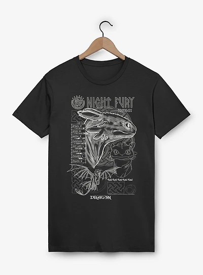 How To Train Your Dragon Night Fury Stats T-Shirt