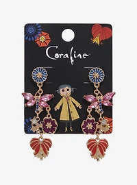 Coraline Dragonfly Floral Earrings - BoxLunch Exclusive