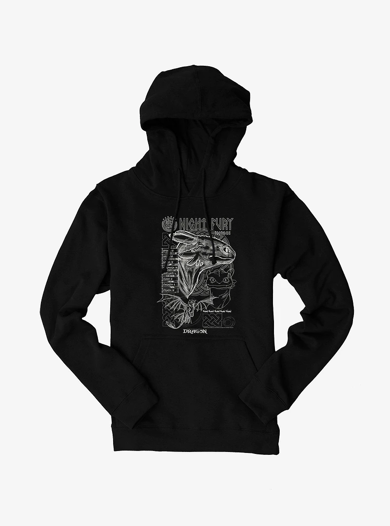How To Train Your Dragon Night Fury Stats Hoodie