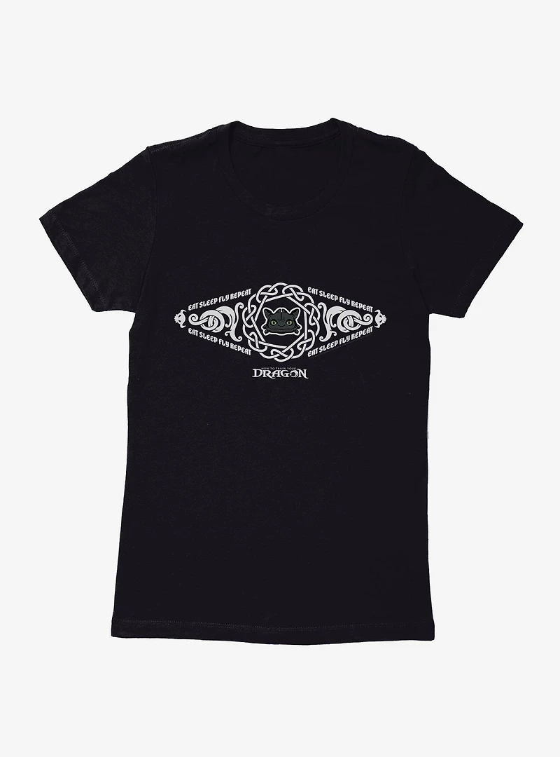How To Train Your Dragon Eat Sleep Fly Repeat Womens T-Shirt