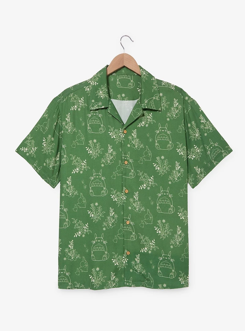 Studio Ghibli® My Neighbor Totoro Tonal Floral Allover Print Woven Button-Up - BoxLunch Exclusive