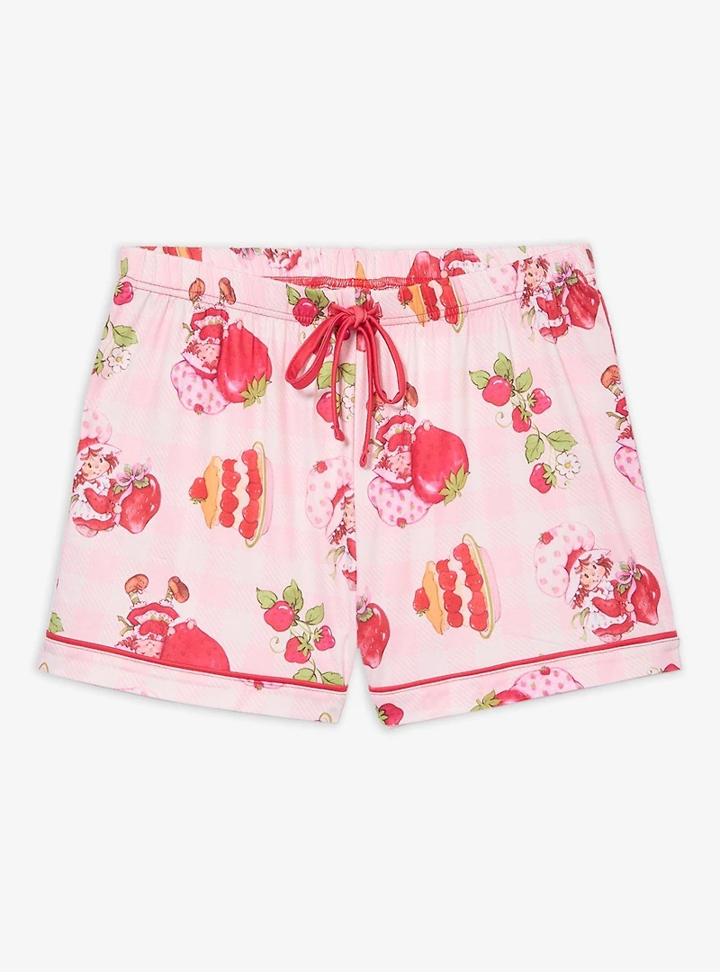 Strawberry Shortcake Gingham Allover Print Women's Sleep Shorts — BoxLunch Exclusive