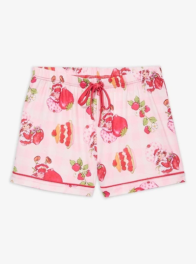 Strawberry Shortcake Gingham Allover Print Women's Sleep Shorts — BoxLunch Exclusive