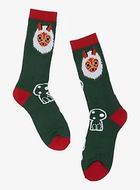Studio Ghibli® Princess Mononoke San's Mask & Kodamas Crew Socks - BoxLunch Exclusive