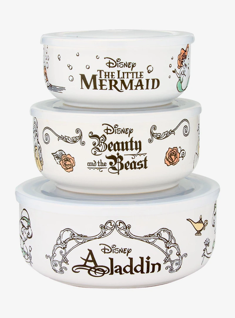 Disney Princess Classic Bowl Set With Lids — BoxLunch Exclusive