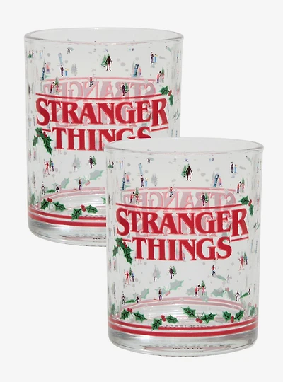 Stranger Things Christmas Icons Glass Cup Set — BoxLunch Exclusive