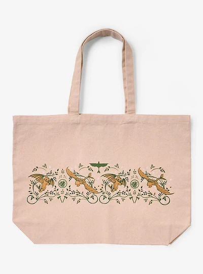 DreamWorks How To Train Your Dragon Tonal Toothless Floral Canvas Tote - BoxLunch Exclusive