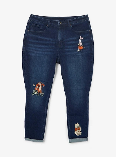 Disney Winnie the Pooh Harvest Embroidered Women's Plus High-Waisted Mom Jeans - BoxLunch Exclusive