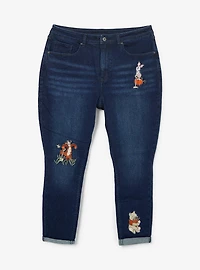 Disney Winnie the Pooh Harvest Embroidered Women's Plus High-Waisted Mom Jeans - BoxLunch Exclusive