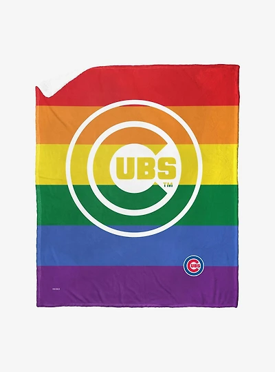 MLB Chicago Cubs Pride Series Silk Touch Sherpa Throw Blanket