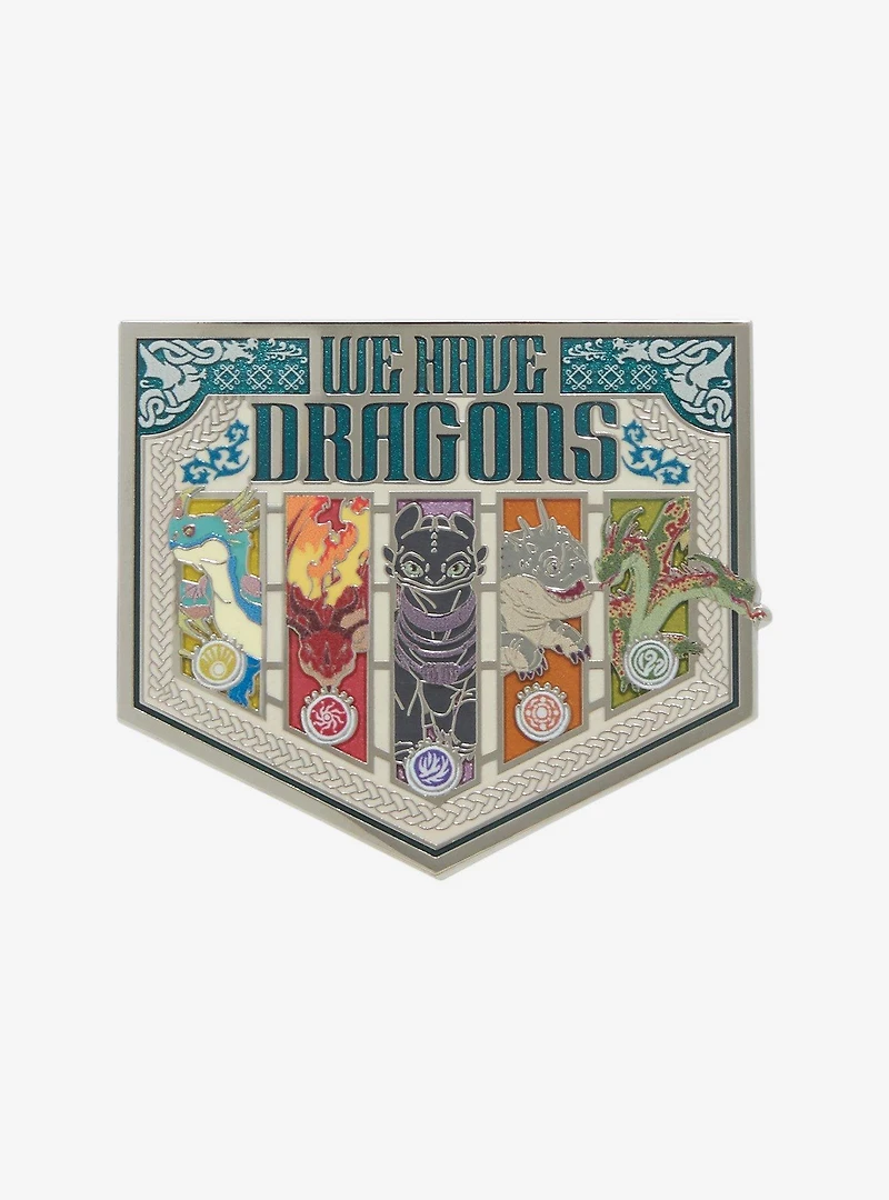 DreamWorks How To Train Your Dragon Dragon Group Shield Enamel Pin - BoxLunch Exclusive