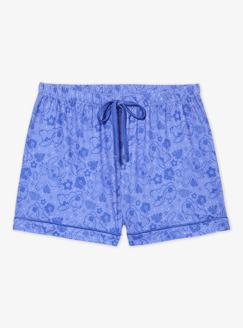 Disney Lilo & Stitch Hibiscus Allover Print Women's Plus Sleep Shorts — BoxLunch Exclusive