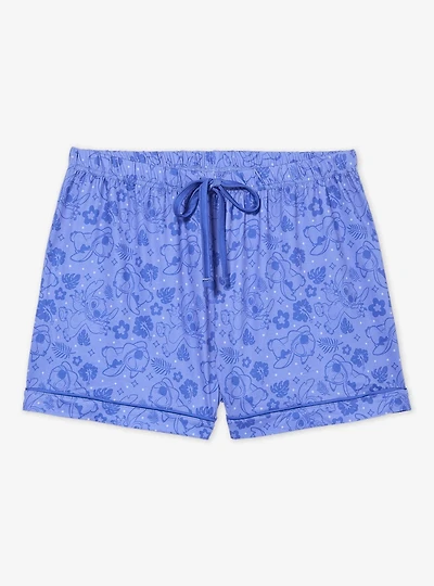 Disney Lilo & Stitch Hibiscus Allover Print Women's Plus Sleep Shorts — BoxLunch Exclusive