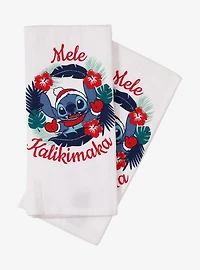 Disney Lilo & Stitch Mele Kalikimaka Holiday Kitchen Towel Set