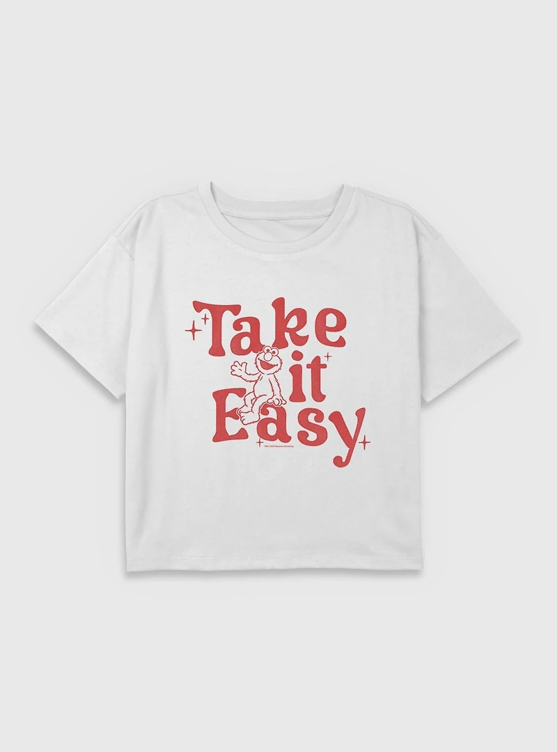 Sesame Street Elmo Take It Easy Youth Girls Boxy T-Shirt