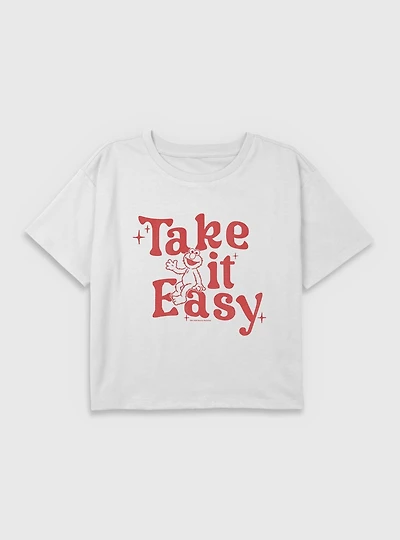 Sesame Street Elmo Take It Easy Youth Girls Boxy T-Shirt