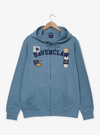 Harry Potter Ravenclaw Embroidered Badges Zippered Hoodie — BoxLunch Exclusive