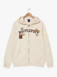 Harry Potter Hufflepuff Embroidered Badges Zippered Hoodie — BoxLunch Exclusive