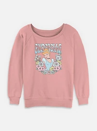 Disney Princesses Cinderella Floral Wreath Womens Slouchy Sweatshirt