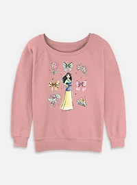 Disney Princesses Mulan Bows Womens Slouchy Sweatshirt