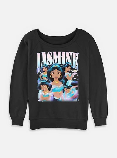Disney Princesses Jasmine Retro Womens Slouchy Sweatshirt