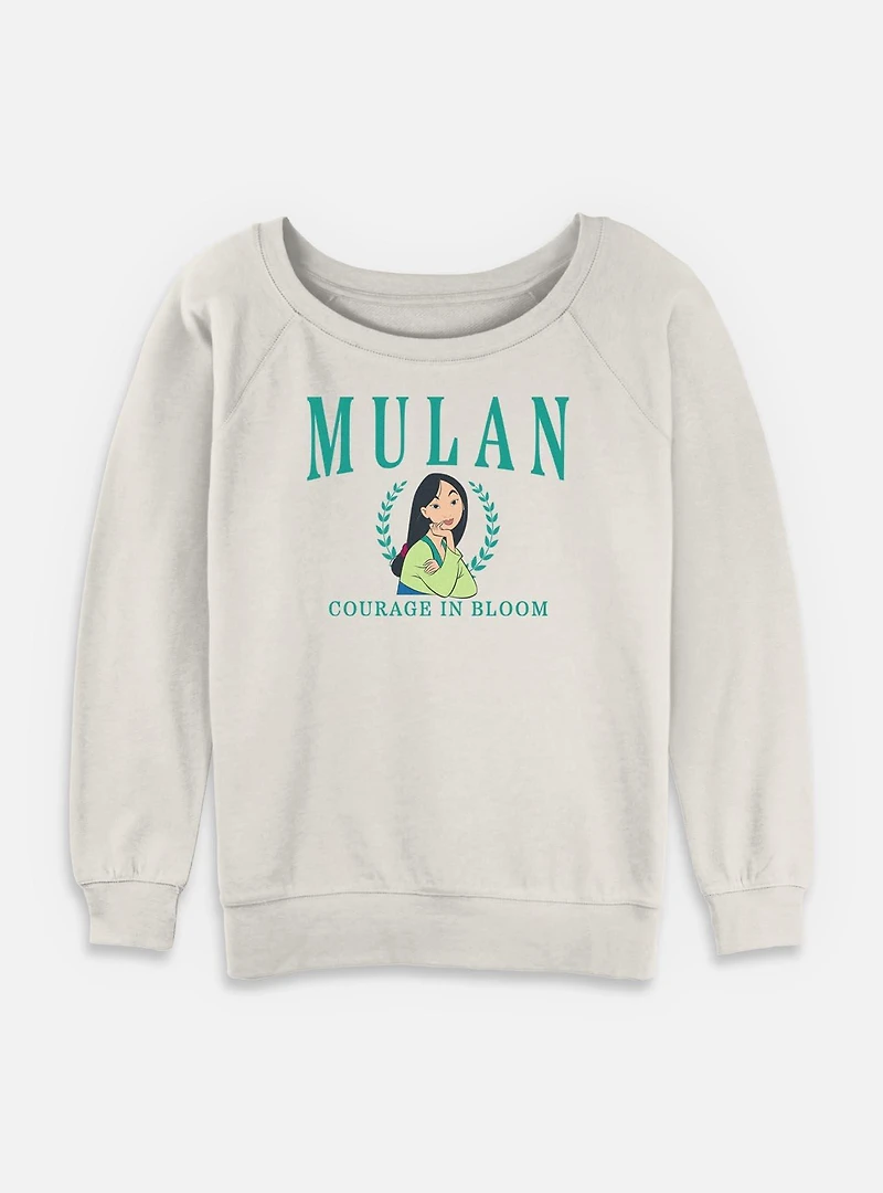 Disney Princesses Mulan Collegiate Womens Slouchy Sweatshirt