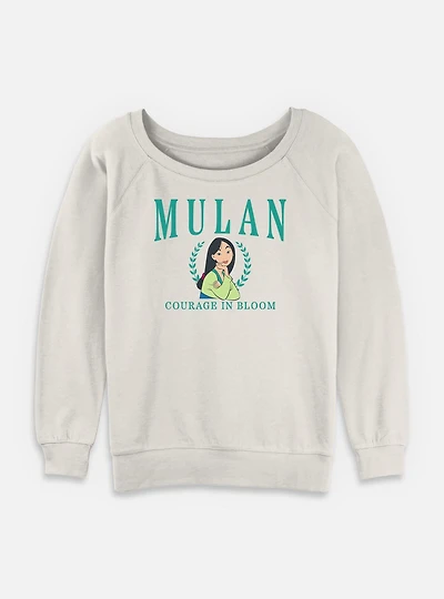 Disney Princesses Mulan Collegiate Womens Slouchy Sweatshirt