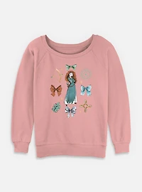 Disney Princesses Merida Bows Womens Slouchy Sweatshirt