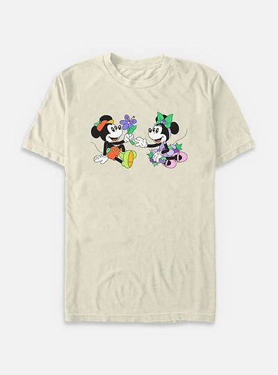 Disney Mickey Mouse & Minnie Orange And Grape Garment Dye T-Shirt