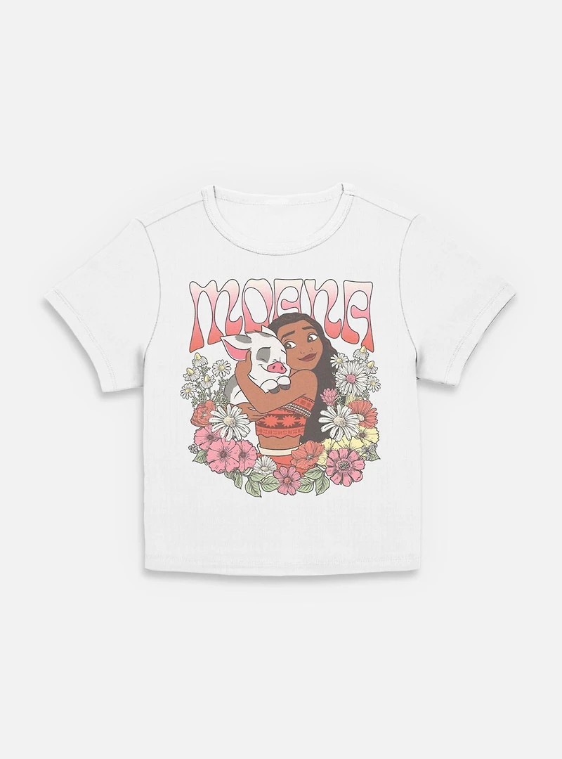 Disney Princesses Moana Floral Wreath Women Baby T-Shirt