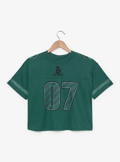 Harry Potter Slytherin Women's Cropped Football Jersey - BoxLunch Exclusive