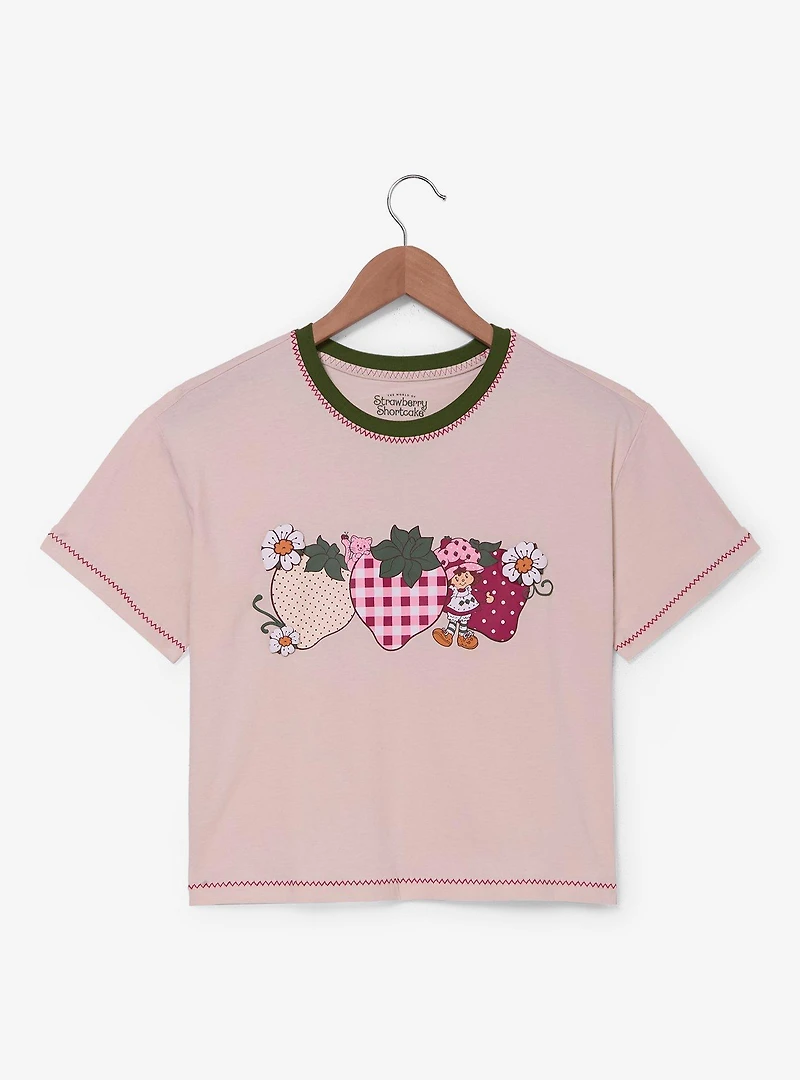 Strawberry Shortcake Patterned Strawberries Women's Slightly Cropped T-Shirt - BoxLunch Exclusive