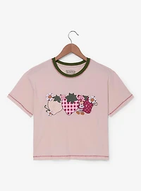 Strawberry Shortcake Patterned Strawberries Women's Slightly Cropped T-Shirt - BoxLunch Exclusive