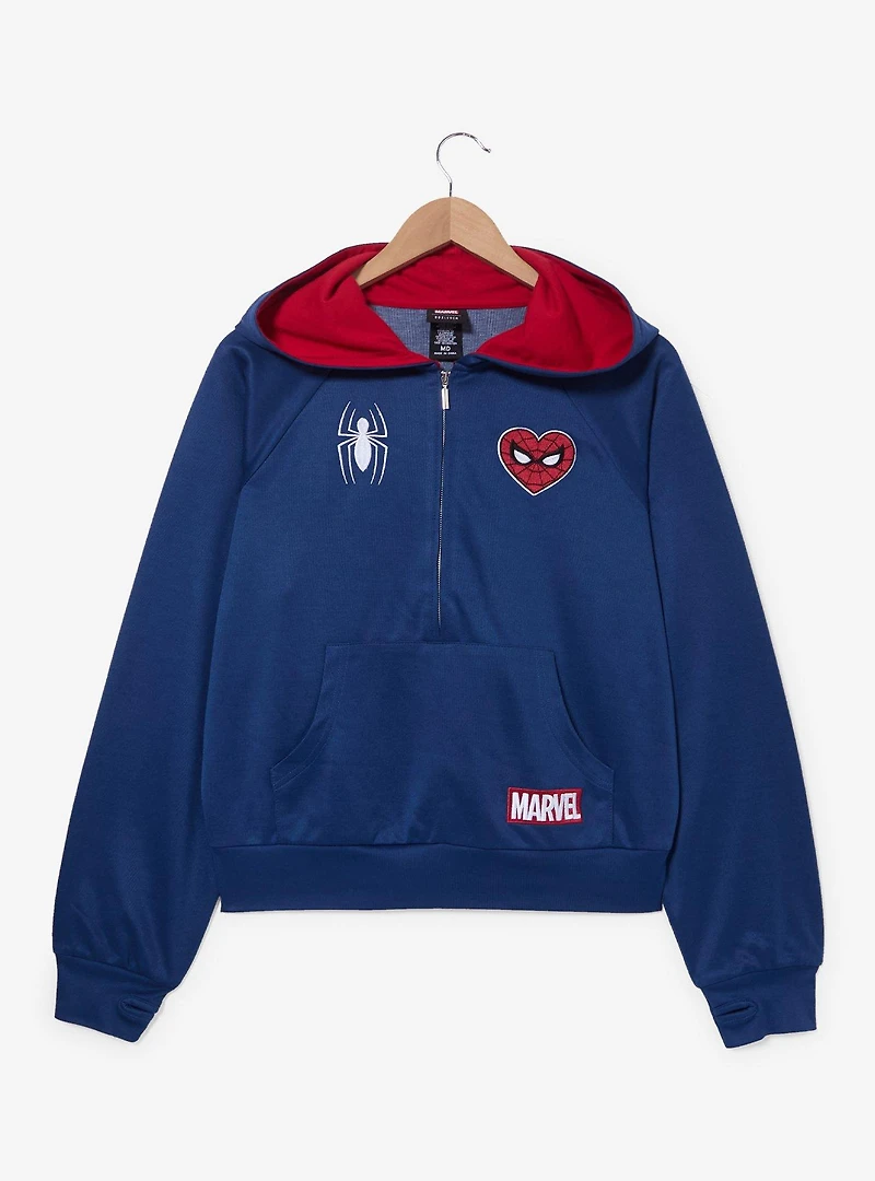 Marvel Spider-Man Women's Active Quarter Zip Hoodie — BoxLunch Exclusive