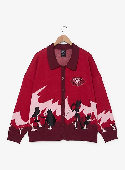 Hazbin Hotel Silhouettes Red Women's Plus Cardigan — BoxLunch Exclusive