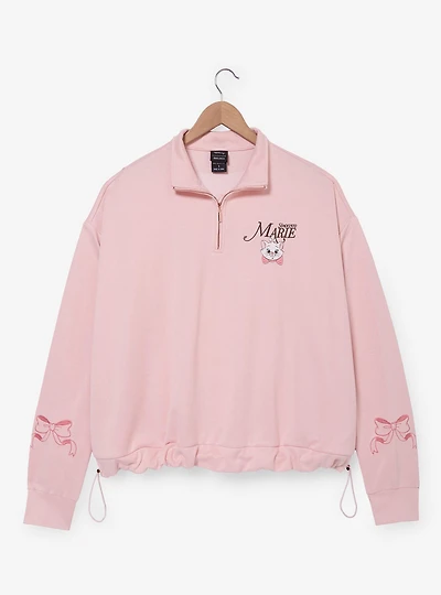 Disney The Aristocats Marie Pink Women's Plus Cropped Quarter Zip Active Crewneck — BoxLunch Exclusive