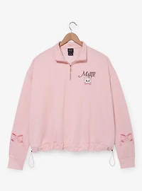 Disney The Aristocats Marie Pink Women's Plus Cropped Quarter Zip Active Crewneck — BoxLunch Exclusive