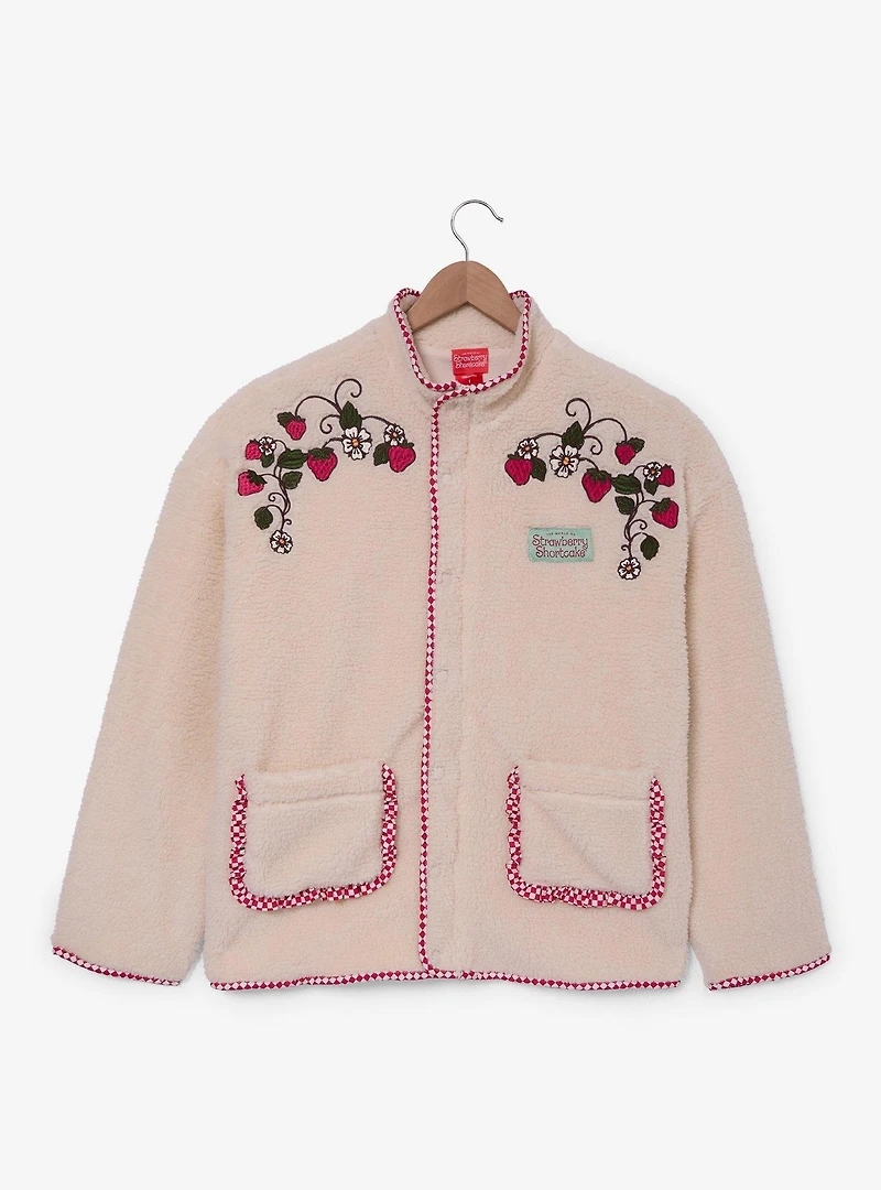 Strawberry Shortcake Embroidered Berries Women's Plus Sherpa Jacket - BoxLunch Exclusive