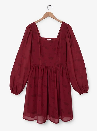 Disney Beauty and the Beast Floral Characters Allover Print Smock Dress - BoxLunch Exclusive