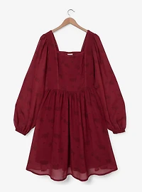 Disney Beauty and the Beast Floral Characters Allover Print Plus Smock Dress - BoxLunch Exclusive